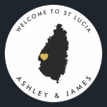 St. Lucia Wedding Welcome Sticker for Box, Bag<br><div class="desc">Use this sticker to label the welcome bags or treat boxes for your out of town hotel guests,  and welcome them to St. Lucia!</div>