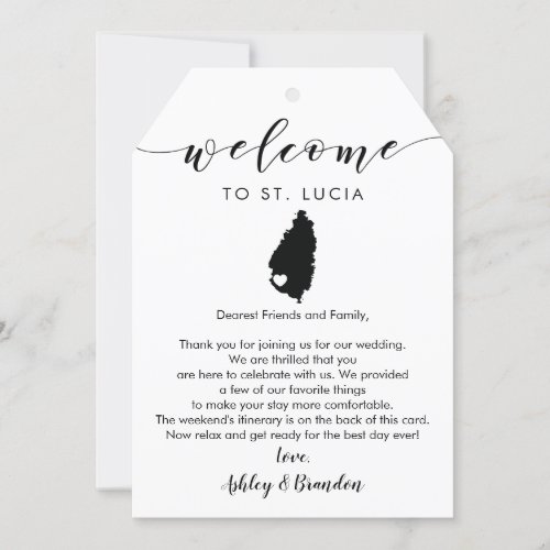 St Lucia Wedding Welcome Tag Letter  Itinerary