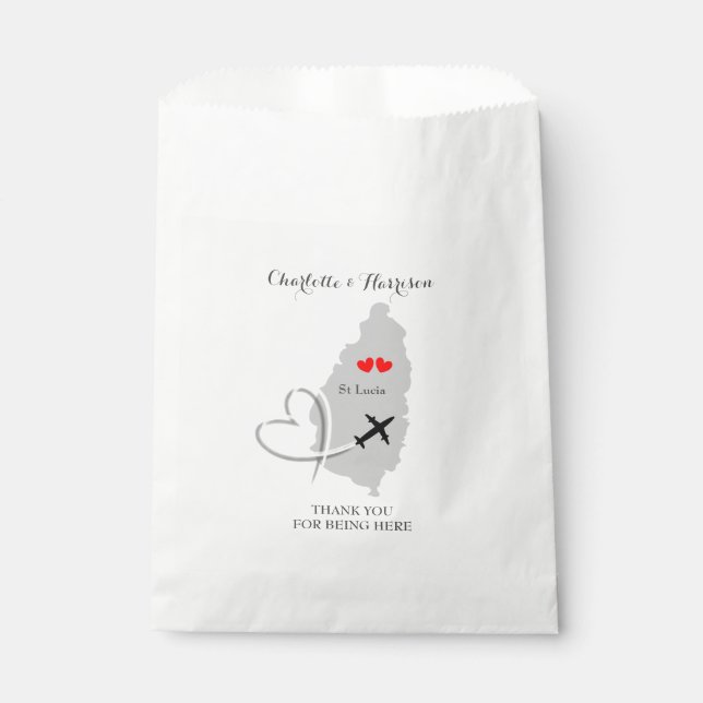St Lucia Weddings Celebration Favor Bag (Front)