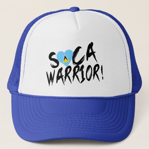 St Lucian Soca Warrior Saint Lucia Flag Carnival Trucker Hat