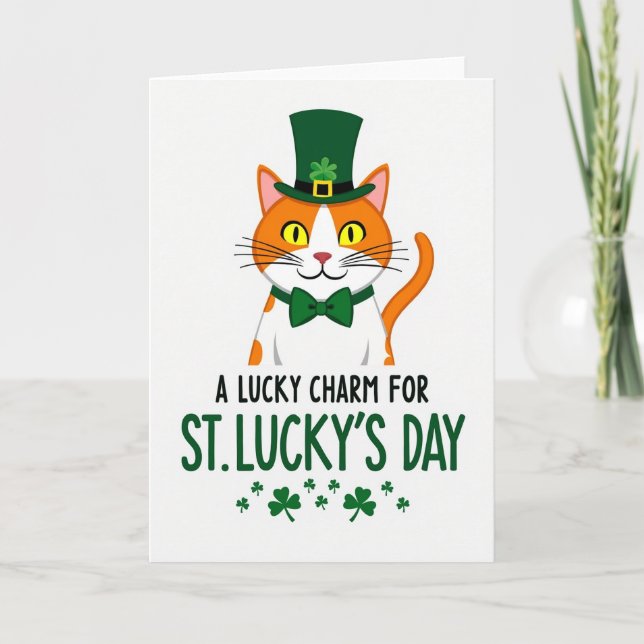 St Luckys Day Faux Gold Foil Card (Front)