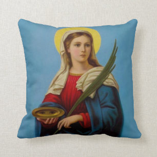 St. Lucy Catholic Saint of Eyes Throw Pillow