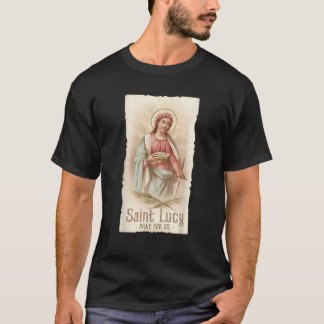 St Lucy Eyes Crown St Lucia Catholic Women Girls T-Shirt