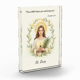 St Lucy God's Peace and Blessings with Scripture Acrylic Award