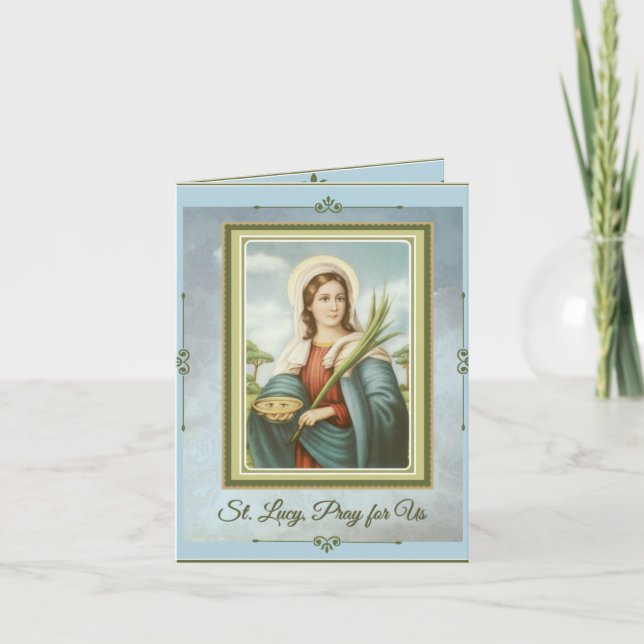 St. Lucy|Lucia Patron Saint of the Eyes Card (Front)