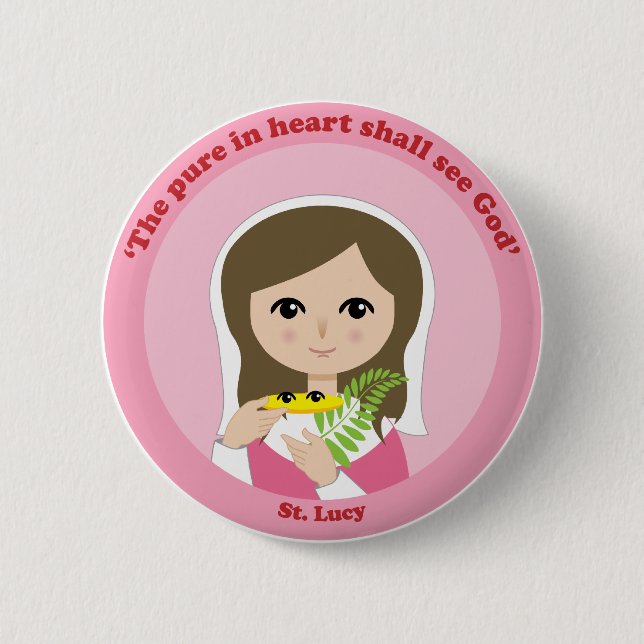 St. Lucy Pinback Button (Front)