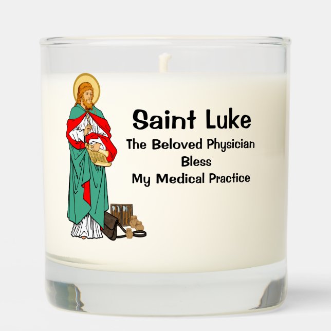 St. Luke, Beloved Physician (RLS 08; MedVers.) Scented Candle (Front)