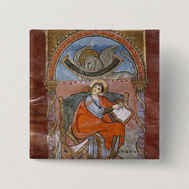 St. Luke, from the Gospel of St. Riquier Button (Front)