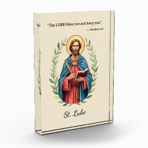 St Luke God's Peace and Blessings with Scripture Acrylic Award