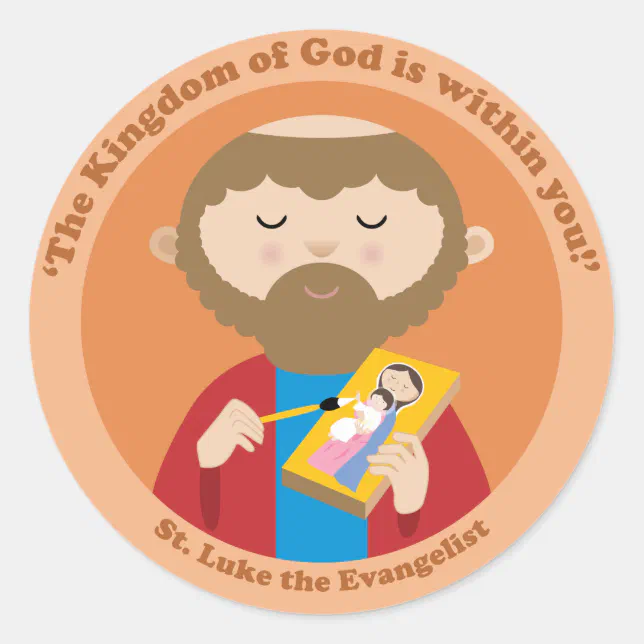 St. Luke the Evangelist Classic Round Sticker | Zazzle