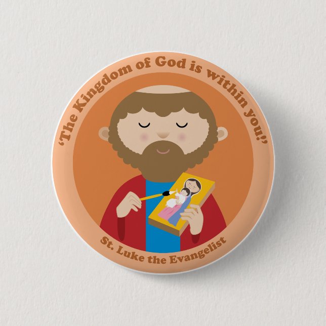 St. Luke the Evangelist Pinback Button (Front)