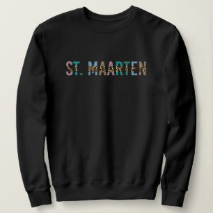 St. Maarten Leopard print typography Sint Martin Sweatshirt