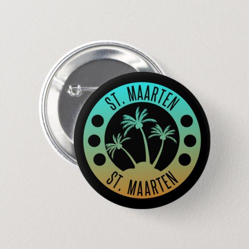 St Maarten Ocean Aqua Blue Gradient Sint Martin Button