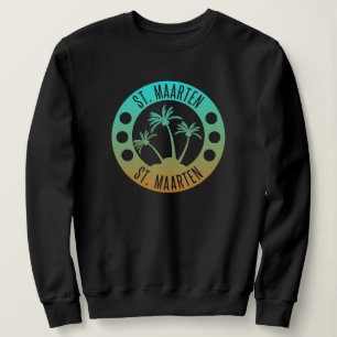 St. Maarten Ocean Aqua Blue Gradient Sint Martin Sweatshirt