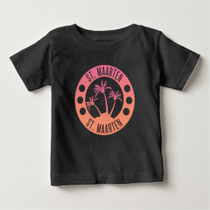 St. Maarten Pink and Coral Gradient Sint Martin Baby T-Shirt