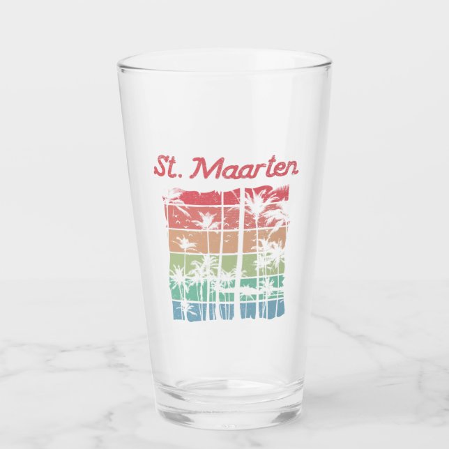 St. Maarten Rainbow Colors Sint Martin Glass (Front)