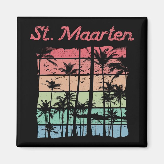St. Maarten Rainbow Colors Sint Martin Magnet (Front)