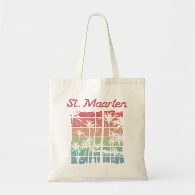 St. Maarten Rainbow Colors Sint Martin Tote Bag (Front)