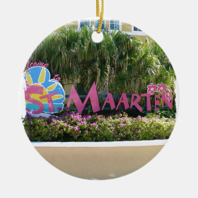St. Maarten Sign Ceramic Ornament (Front)