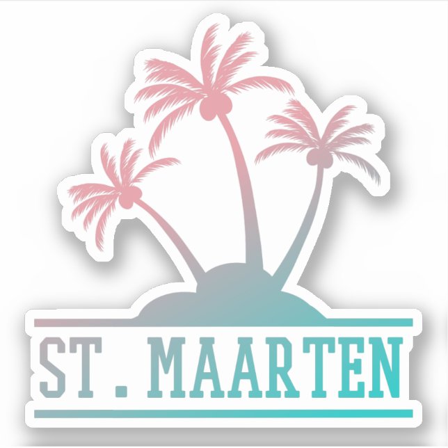 St Maarten | Sint Martin Gradient Sticker (Front)