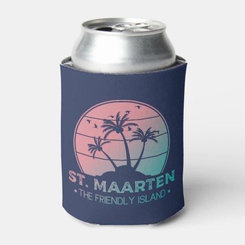 St Maarten  Sint Martin Retro Gradient Can Cooler