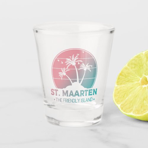 St Maarten  Sint Martin Retro Gradient Shot Glass