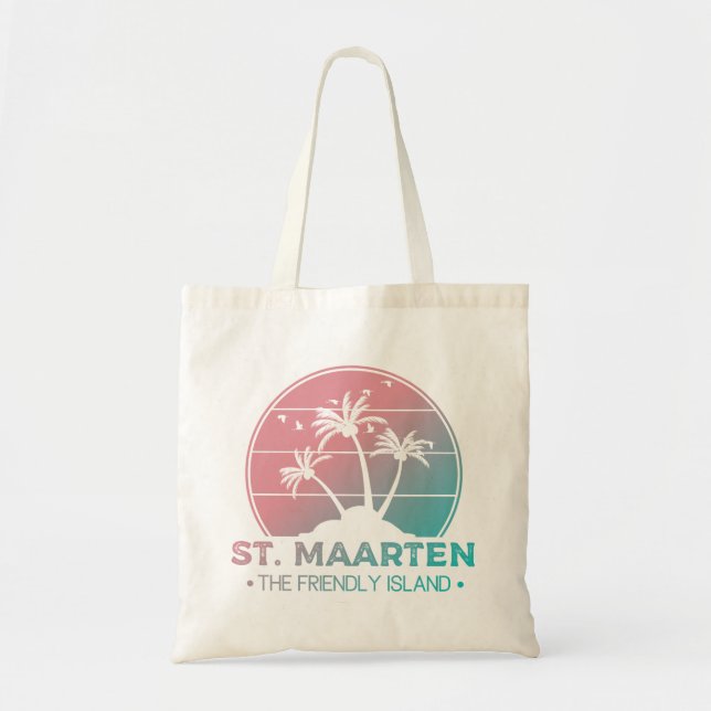 St. Maarten | Sint Martin Retro Gradient Tote Bag (Front)