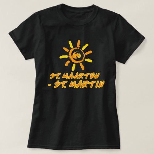 St Maarten _ St Martin bright yellow  orange T_Shirt