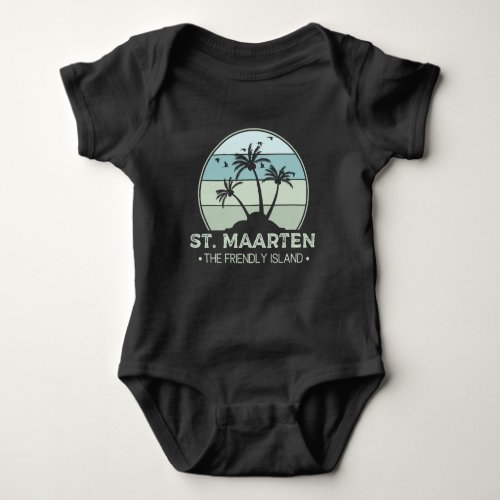 St Maarten The friendly Island retro Sint Martin Baby Bodysuit