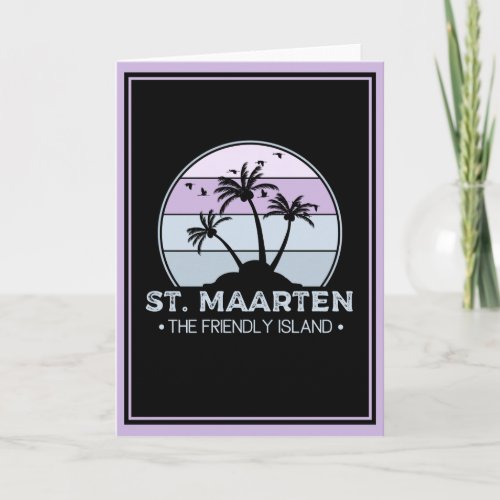 St Maarten The friendly Island retro Sint Martin Card