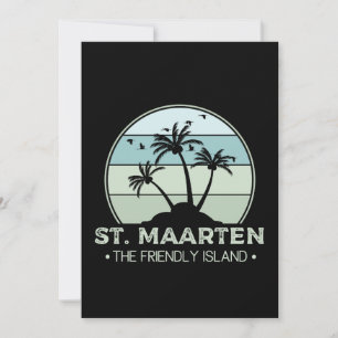 St. Maarten The friendly Island retro Sint Martin Card