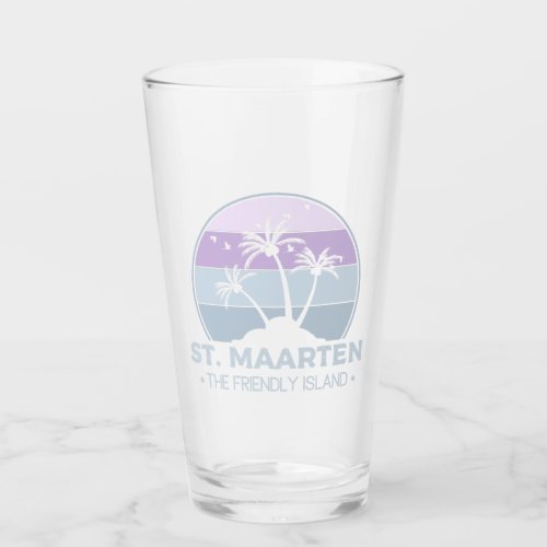 St Maarten The friendly Island retro Sint Martin Glass