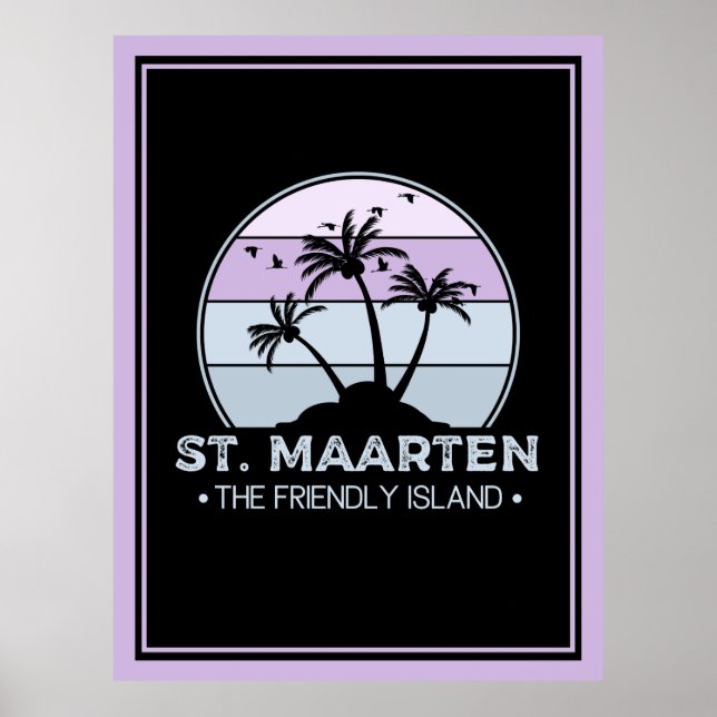 St. Maarten The friendly Island retro Sint Martin Poster (Front)