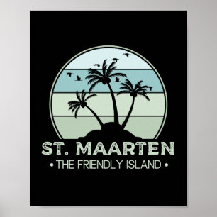 St. Maarten The friendly Island retro Sint Martin Poster