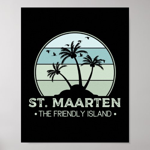 St Maarten The friendly Island retro Sint Martin Poster