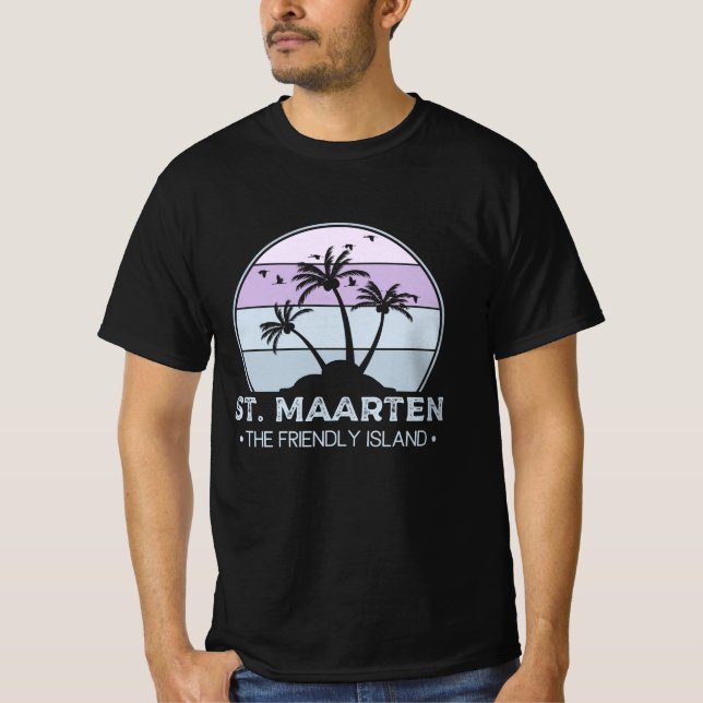 St. Maarten The friendly Island retro Sint Martin T-Shirt (Front)