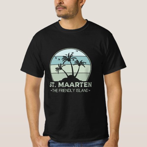 St Maarten The friendly Island retro Sint Martin T_Shirt