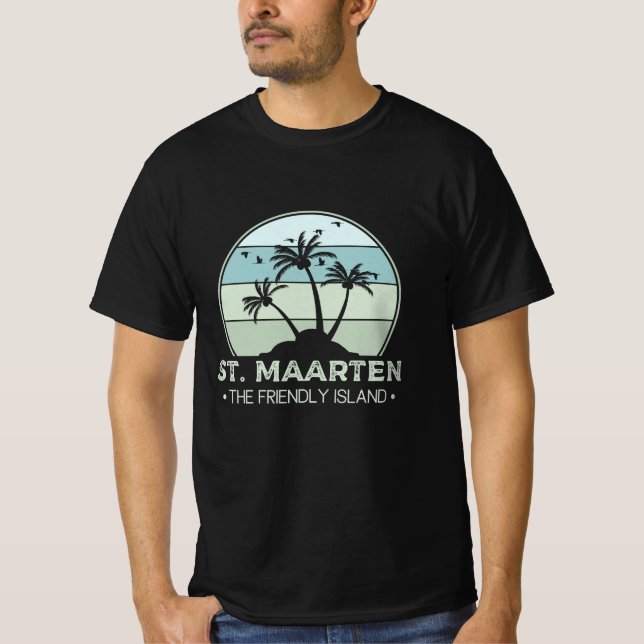 St. Maarten The friendly Island retro Sint Martin T-Shirt (Front)