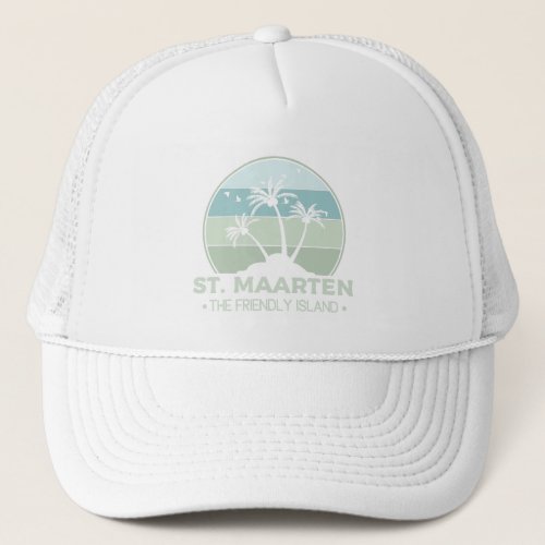 St Maarten The friendly Island retro Sint Martin Trucker Hat