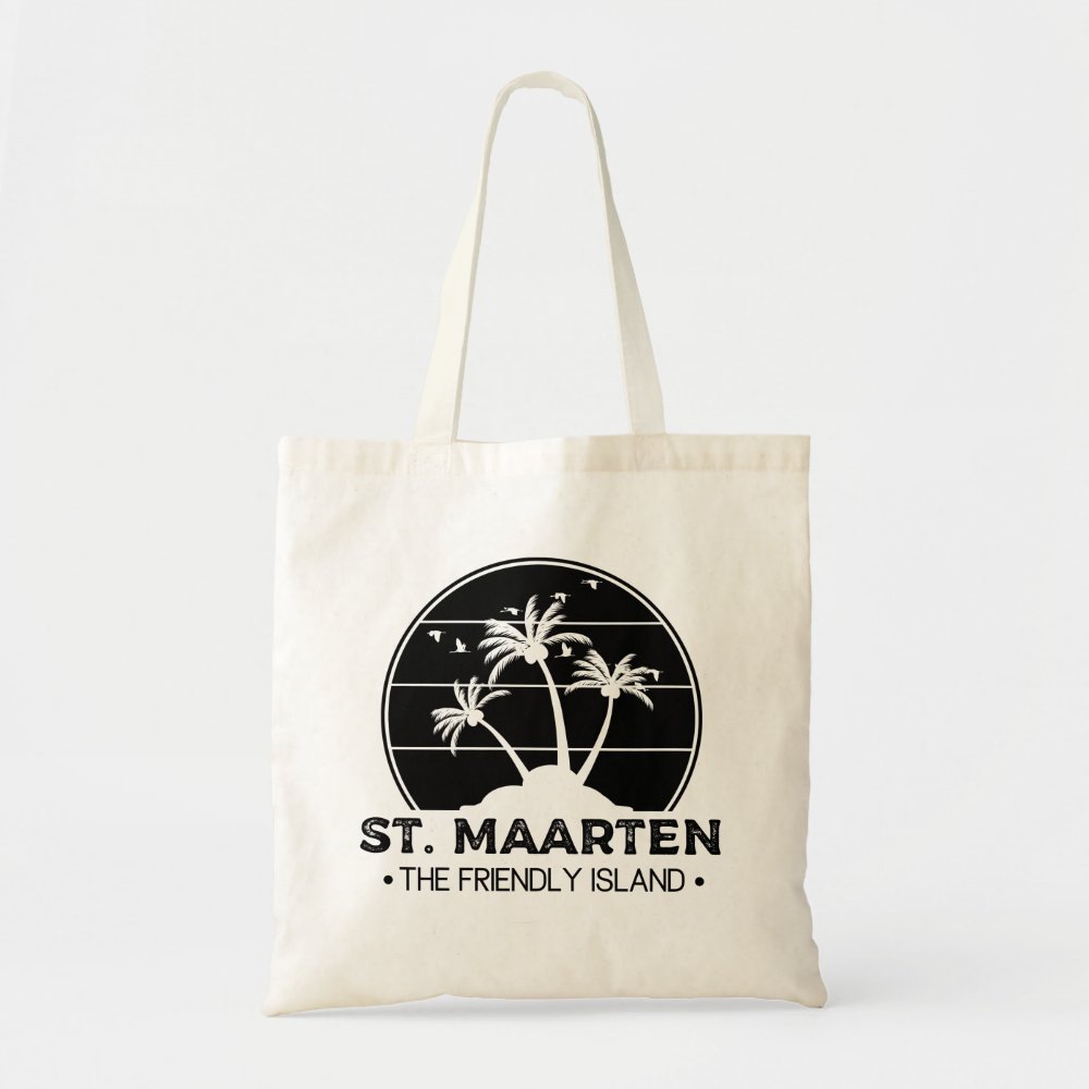 St. Maarten The friendly Island Sint Martin Custom Family Name Canvas Tote Bag