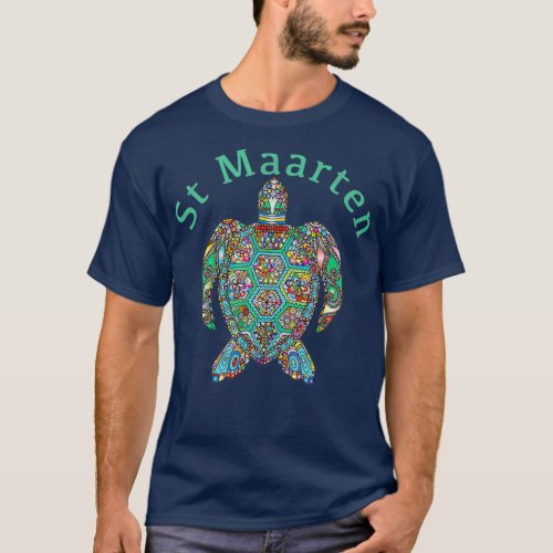 St Maarten  Tribal Turtle Gift T_Shirt