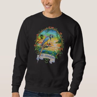 St Maarten West Indies Vintage Tropical Parrot Vac Sweatshirt
