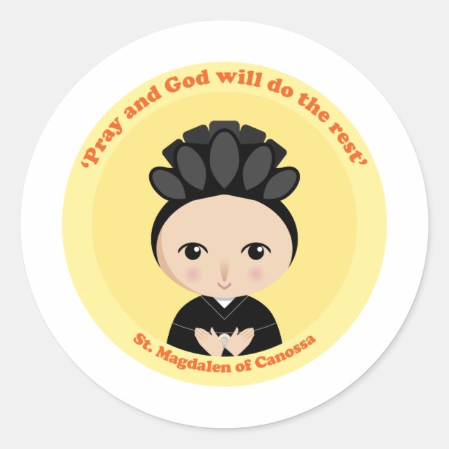 St. Magdalen Canossa Classic Round Sticker (Front)