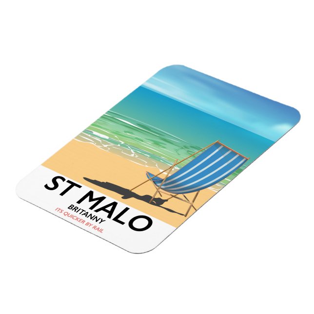St Malo, Britanny Beach poster Magnet (Left Side)