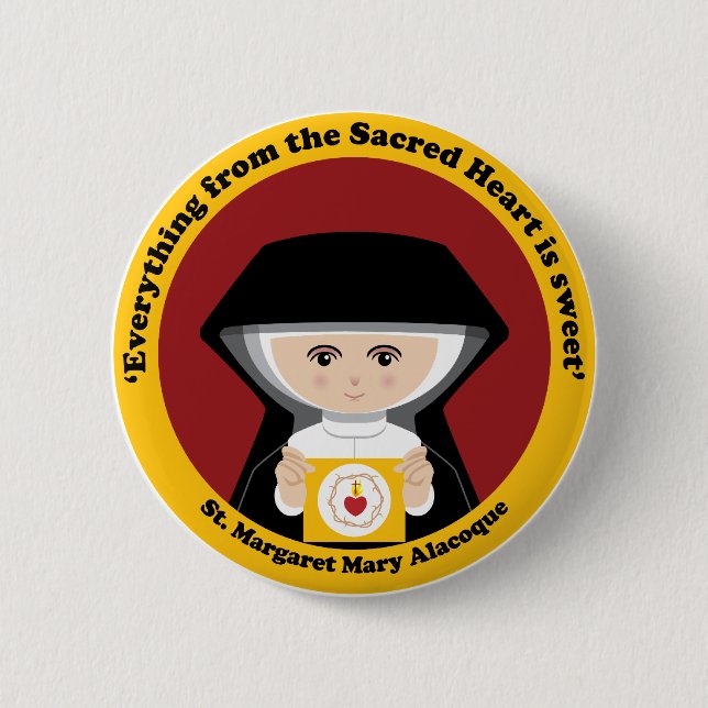 St. Margaret Mary Alacoque Pinback Button (Front)