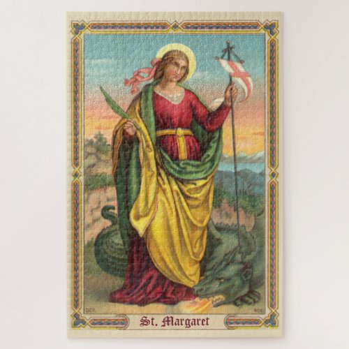 St Margaret with Dragon and Resurrection Banner Jigsaw Puzzle