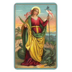 St. Margaret with Dragon and Resurrection Banner Magnet