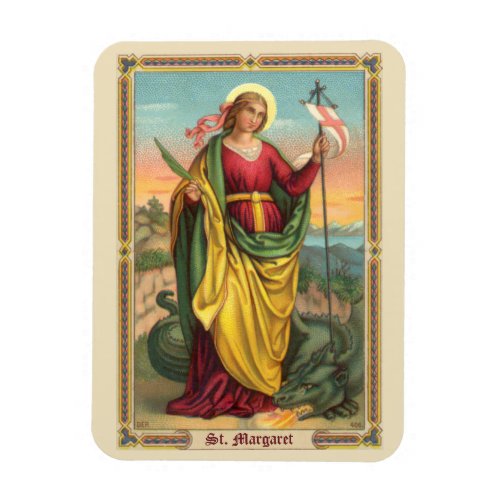St Margaret with Dragon and Resurrection Banner Magnet
