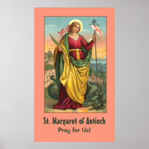 St. Margaret with Dragon and Resurrection Banner Poster