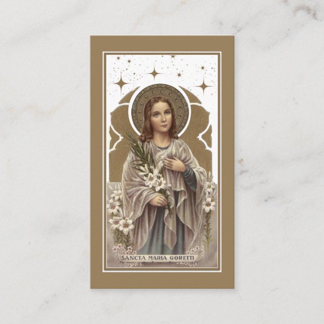St. Maria Goretti Catholic  Prayer Holy Card (Front)